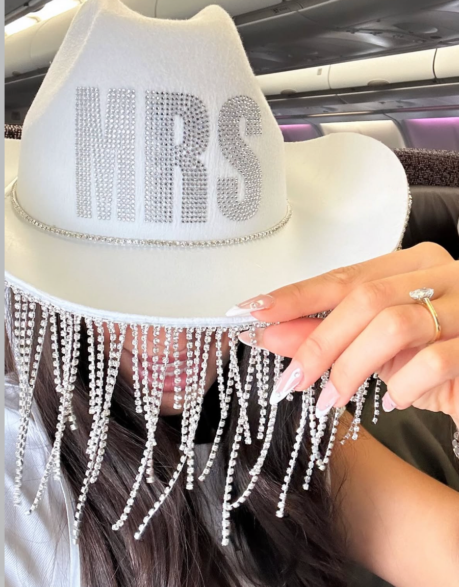 Mrs Diamanté Fringe Cowgirl Hat