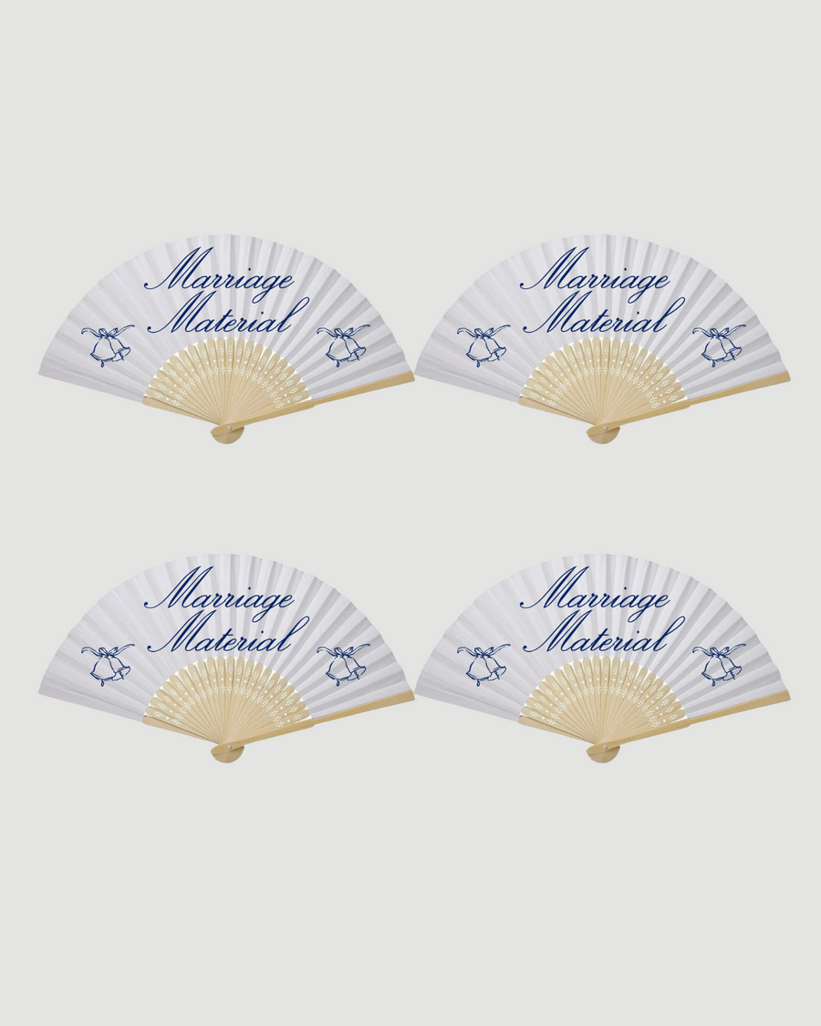 Marriage Material Paper Fan (Pack of 4)