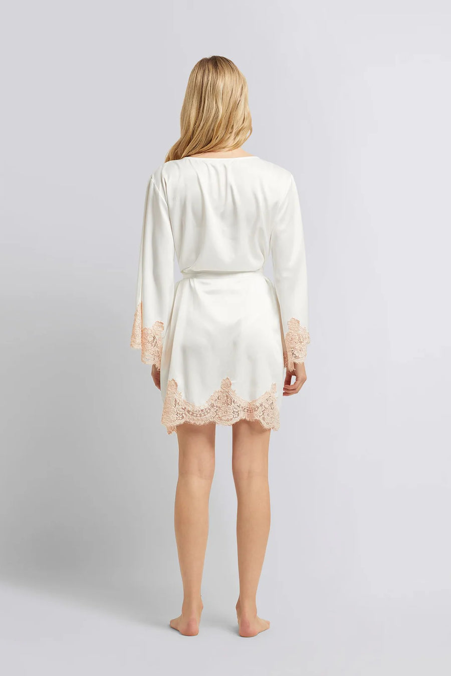 White with Blush Sian Lace Robe