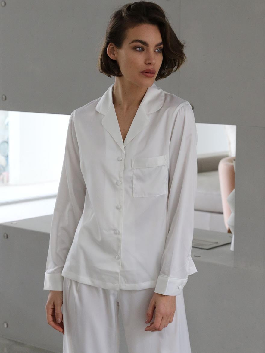 Toni Long Sleeve in White (Top Only*) - Sample Sale