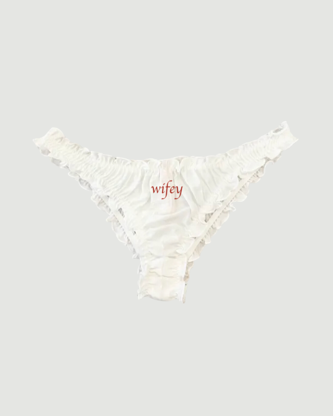 Embroidered Thong in White