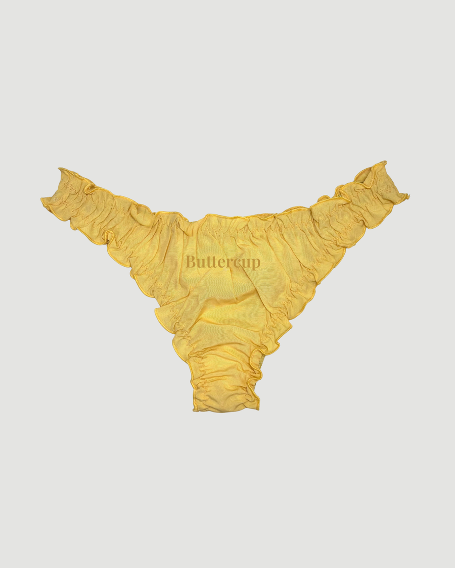 Yellow Embroidered Thong