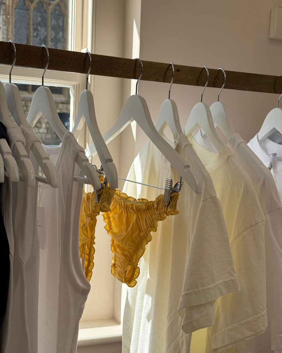 Yellow Embroidered Thong