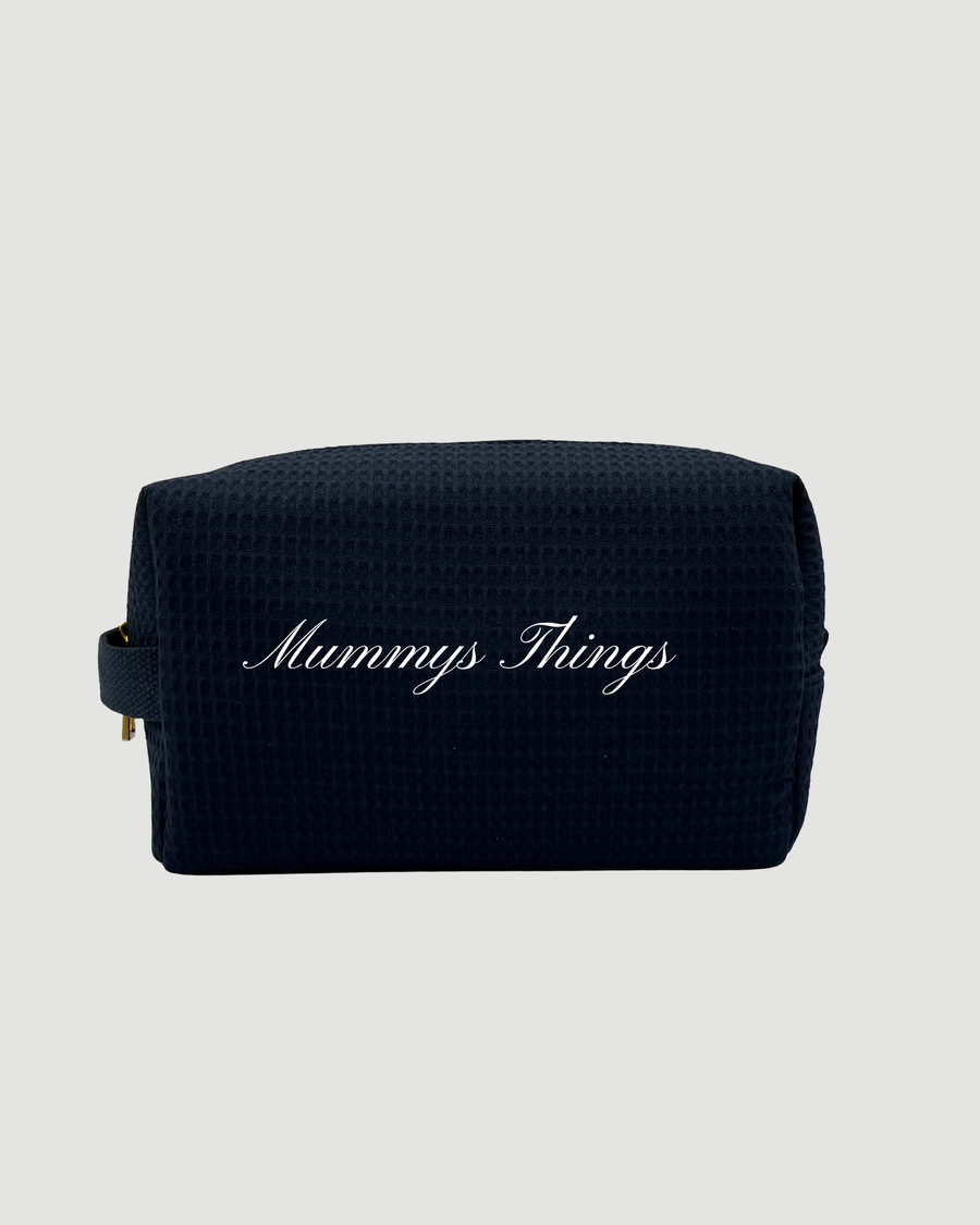 Navy Waffle Pouch