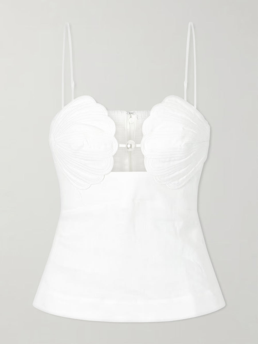 Shell Peplum Linen Blouse
