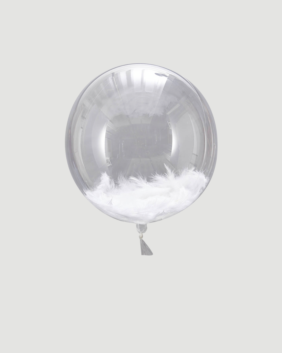 White Feather Orb Balloon