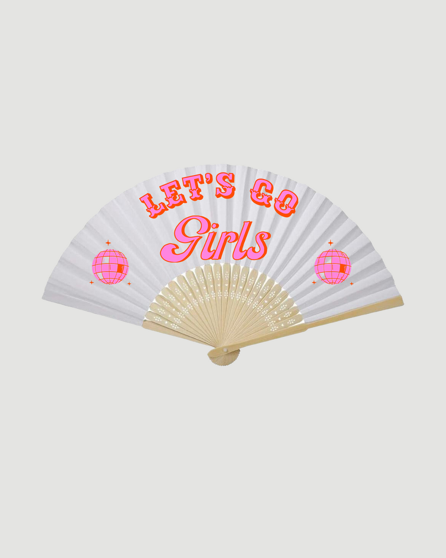 Let's Go Girls Paper Fan (Pack of 4)