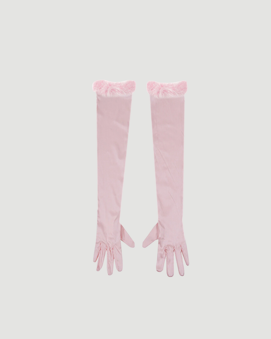 Pink Feather Gloves