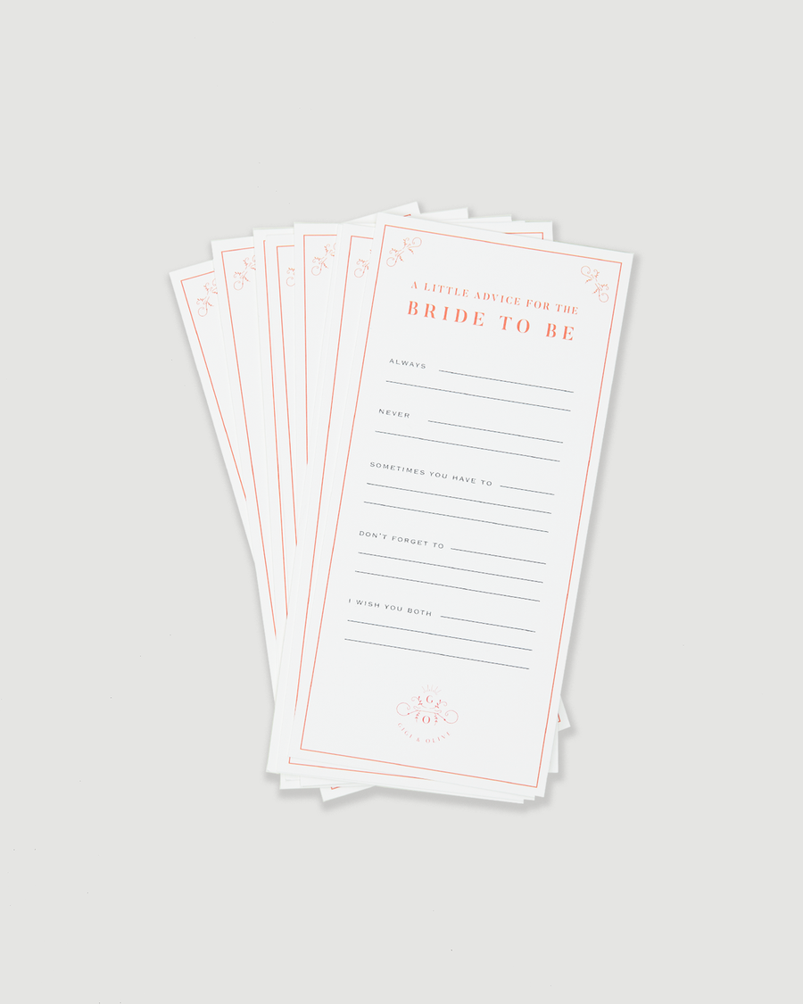 Bride Advice Cards