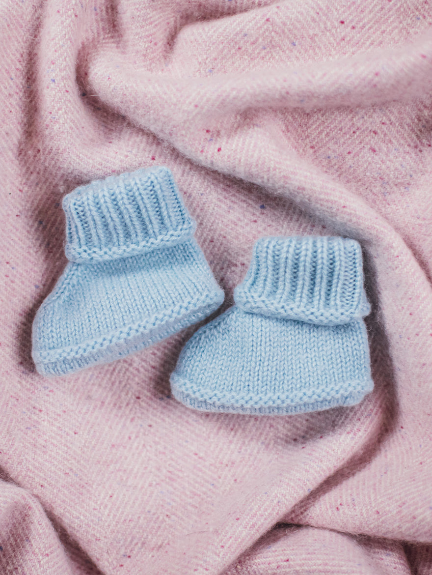 Cashmere Baby Bootees in Blue