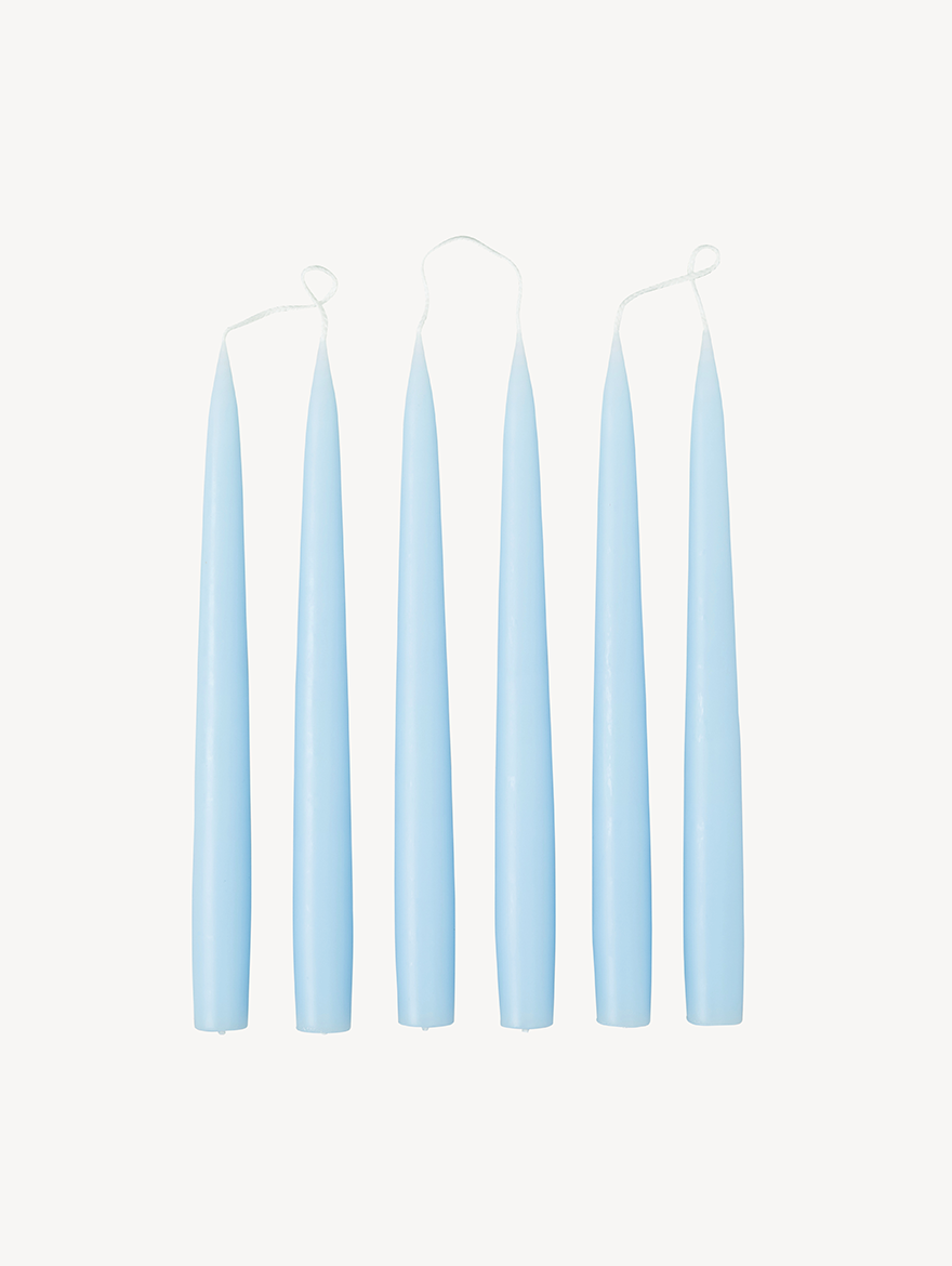 Pale Blue Candles (set of 6)