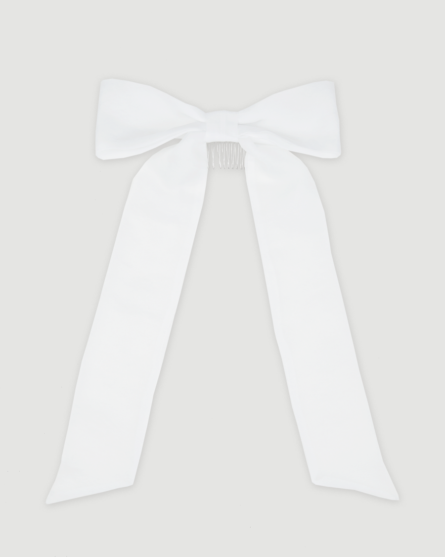 Personalised Organza White Hair Bow