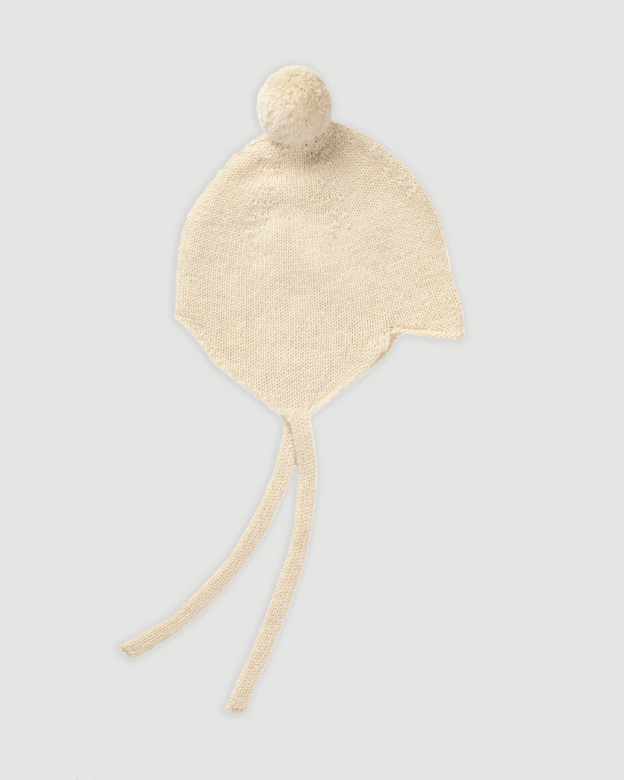 Cashmere Baby Bonnet in Cream