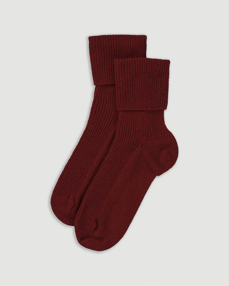 Cashmere socks in Red Wine