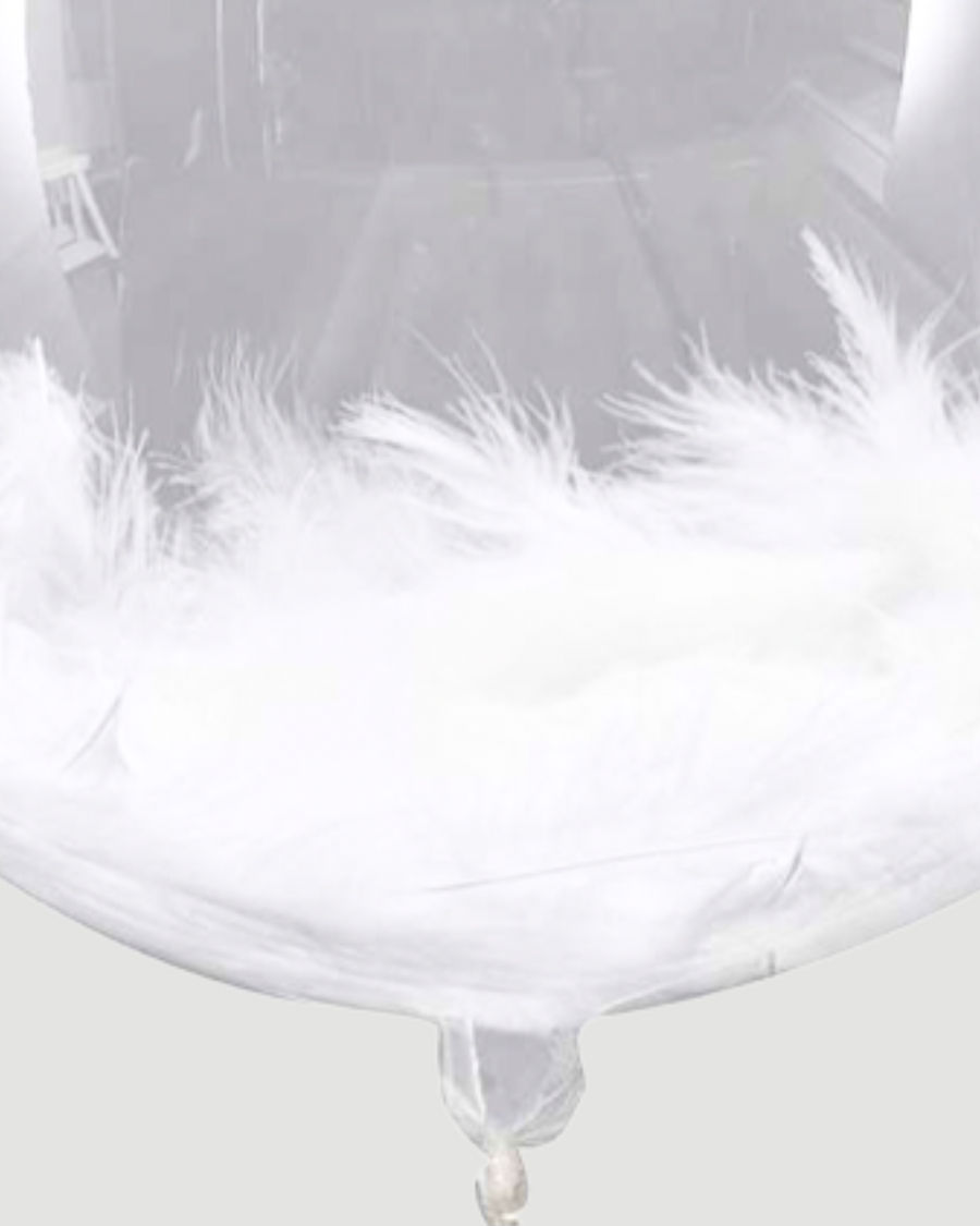 White Feather Orb Balloon