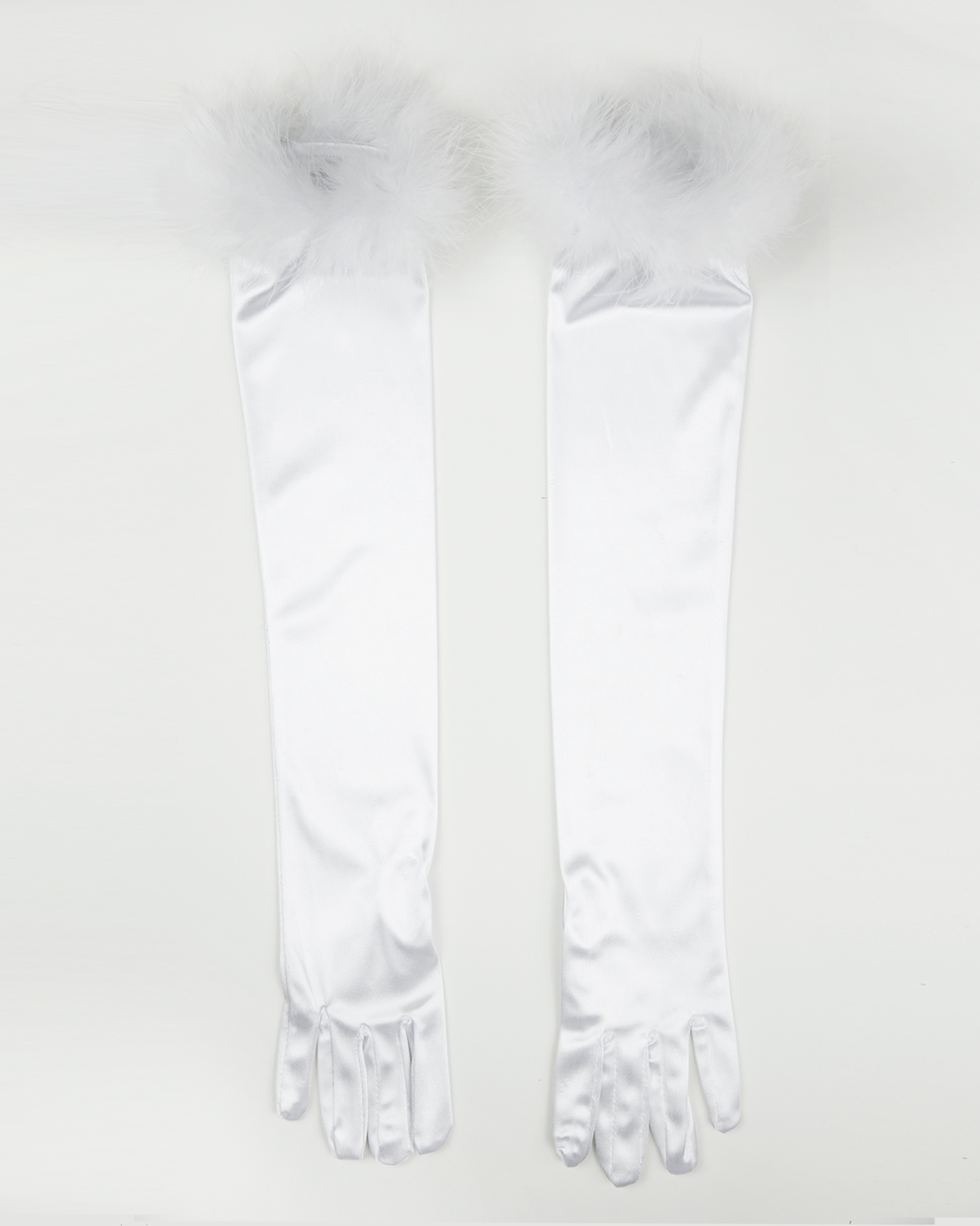 White Feather Gloves Gigi Olive