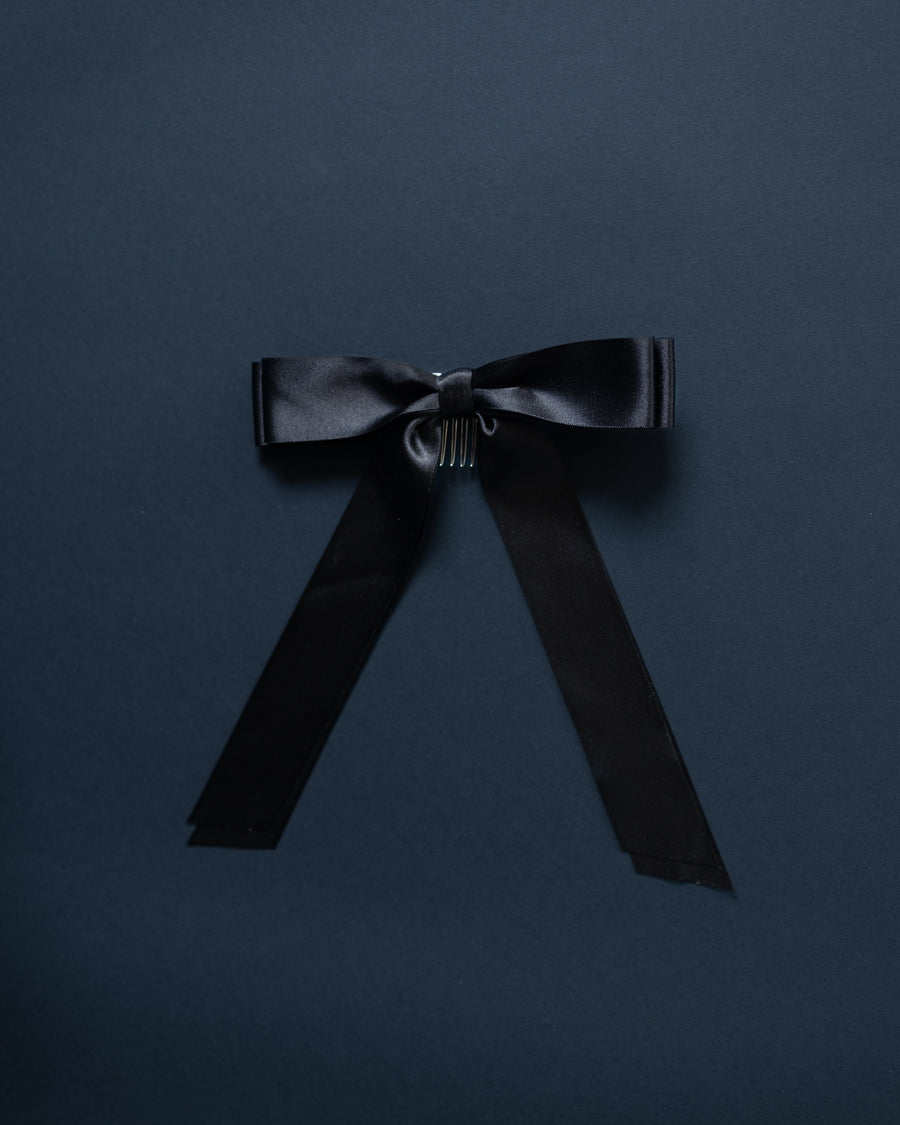 Sample Sale Olivia Satin Bow in Black