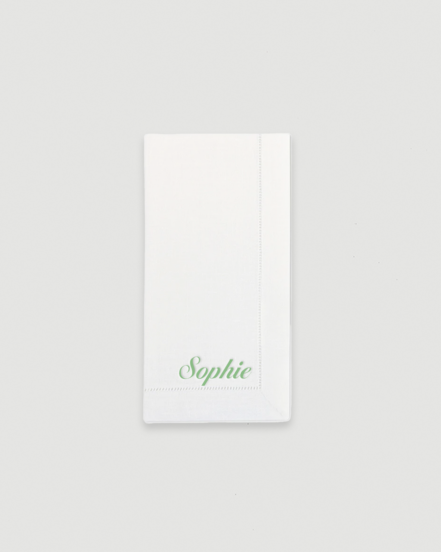 Embroidered Hemstitch Name Napkin