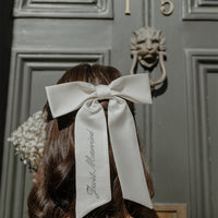 Personalised Organza White Hair Bow – Gigi & Olive