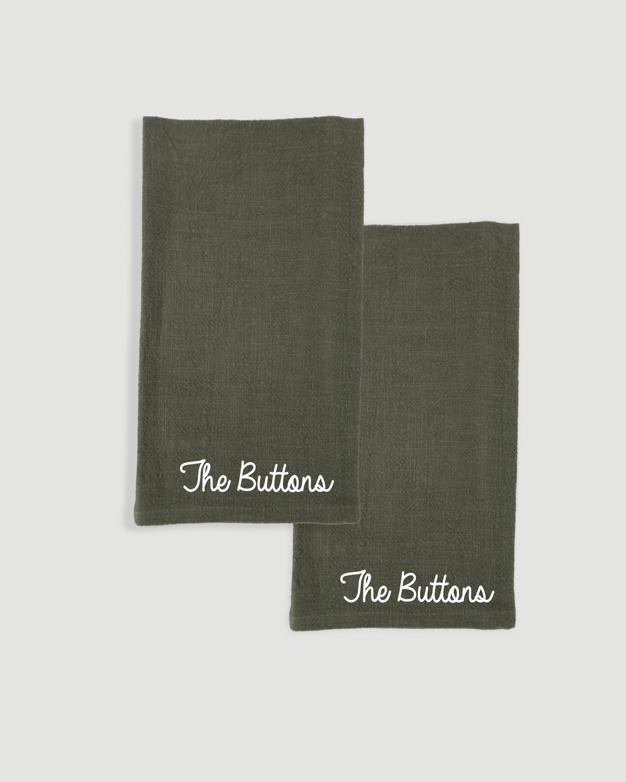 Personalised Linen Napkins in Sage Green (set of 2)