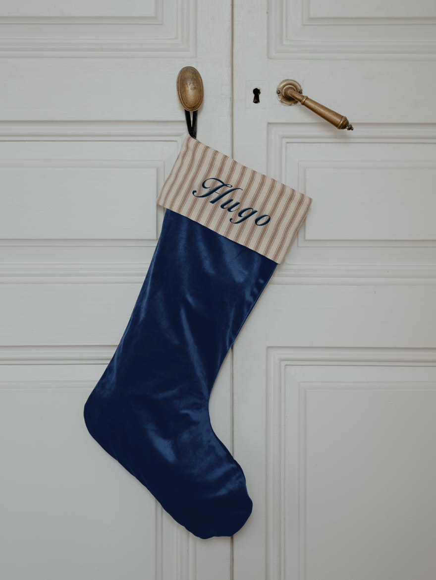 Navy Personalised Christmas Stocking