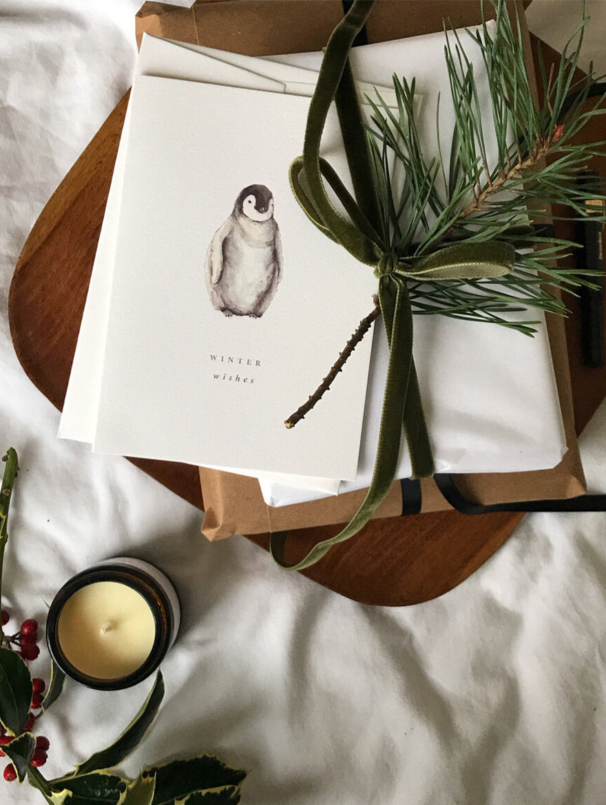 Penguin Winter Wishes Christmas Card