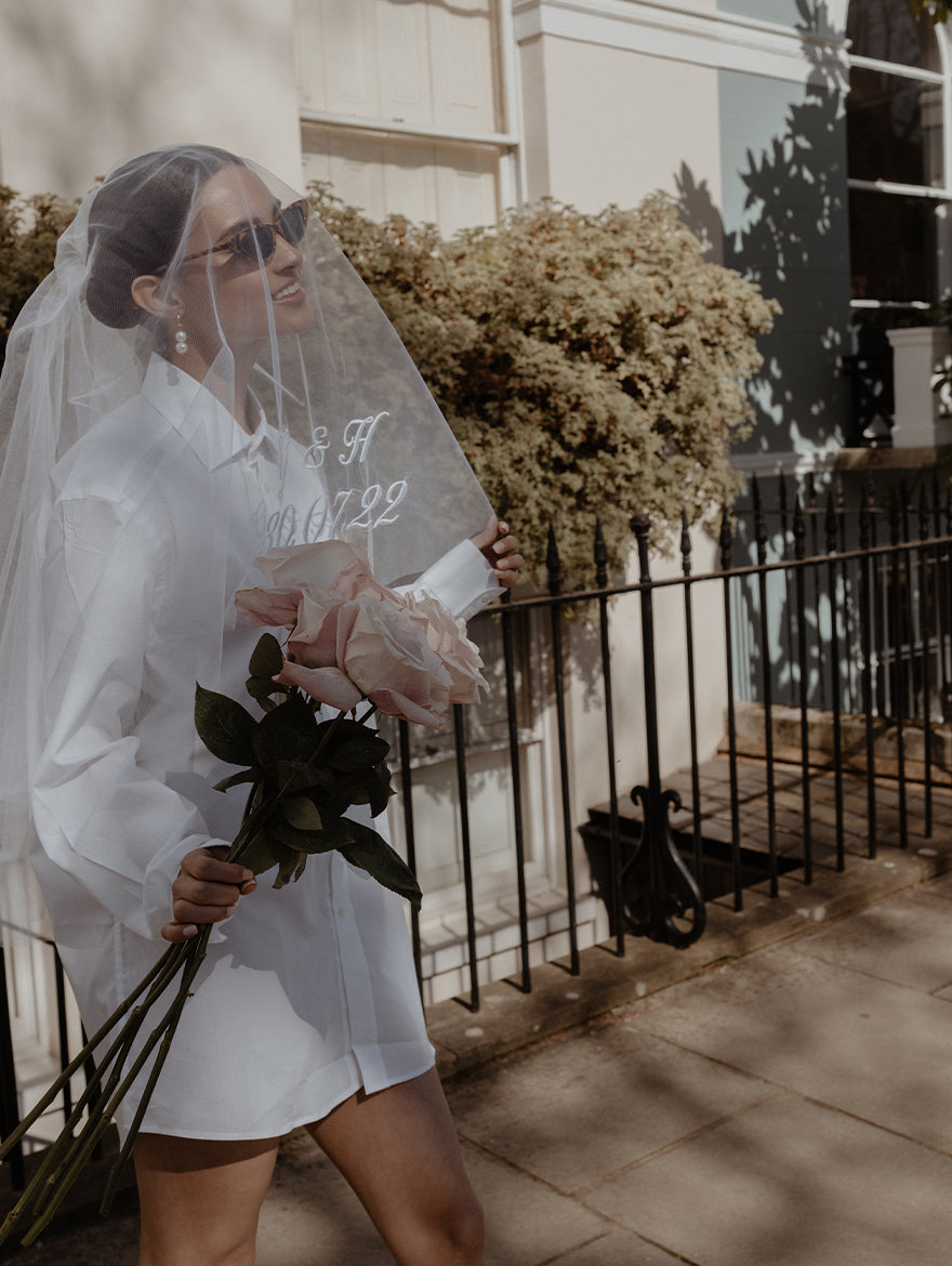 Embroidered Midi Veil