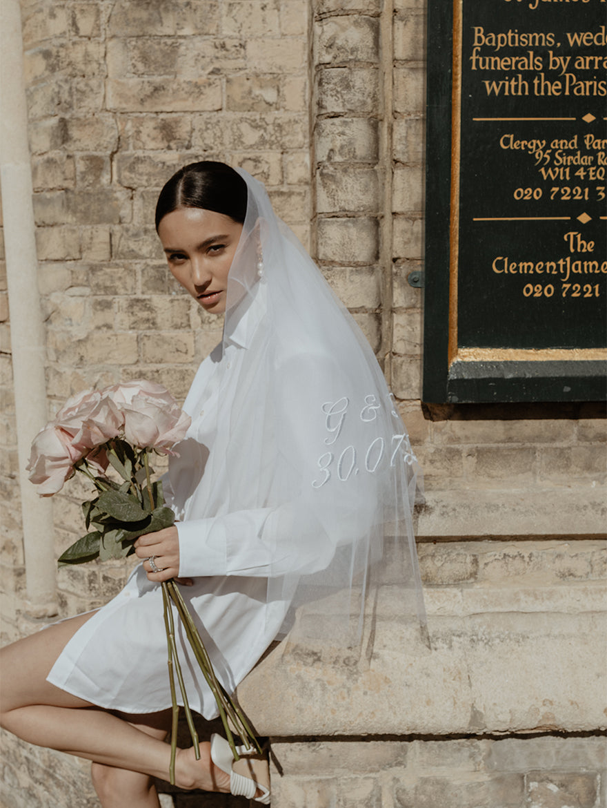 Embroidered Midi Veil