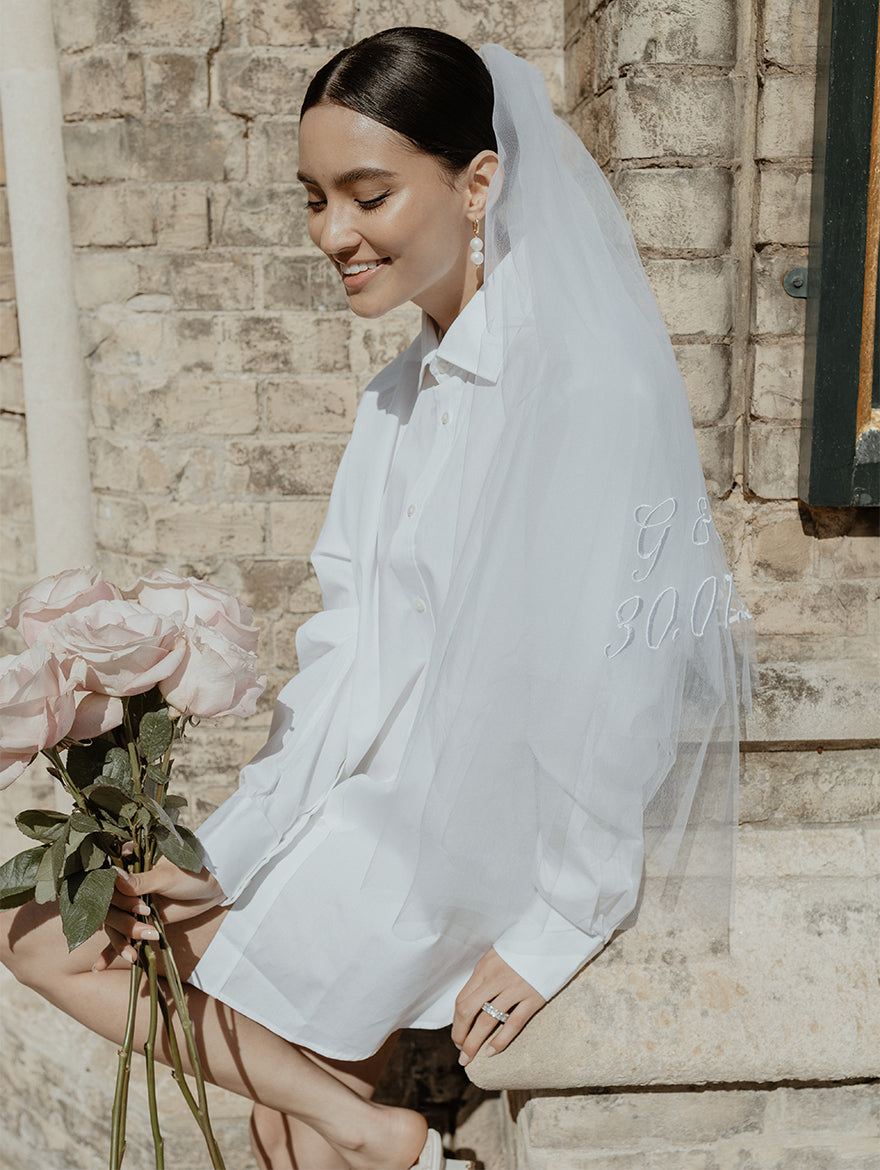 Embroidered Midi Veil