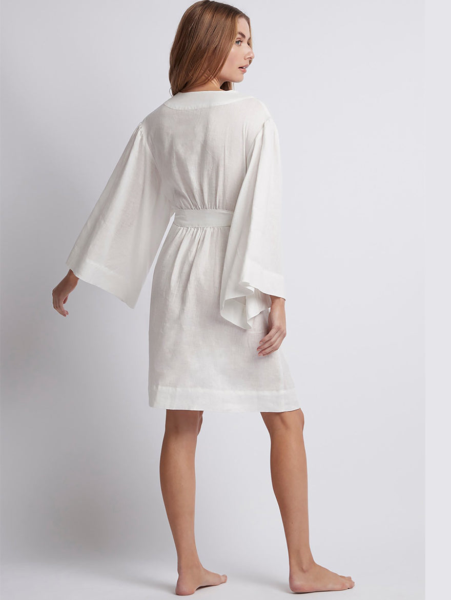White Rebecca Linen Robe