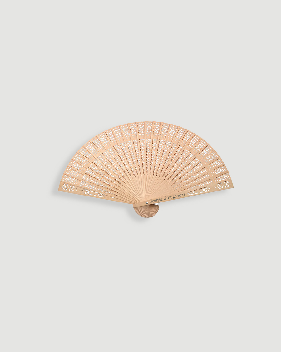 Personalised Sandalwood Fans (Pack of 50)