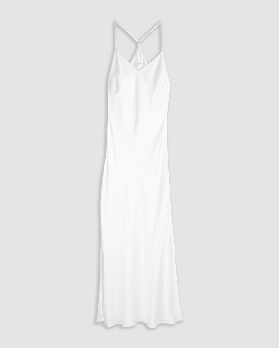 White KIRALEE LUXURY SATIN SLIP DRESS