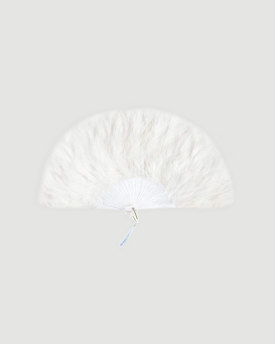 White Feather Fan with Tassel