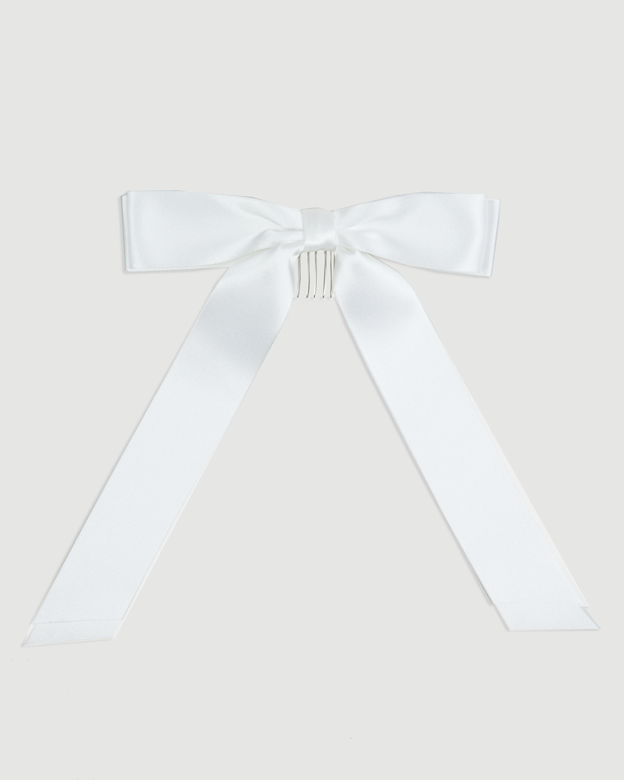 White satin acetate ribbon makes a beautiful wedding bow