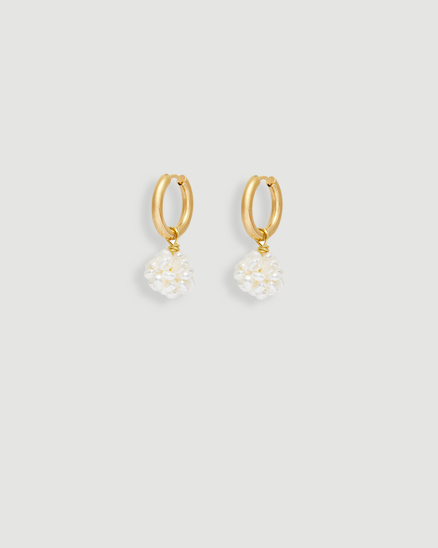 Flori White Earrings