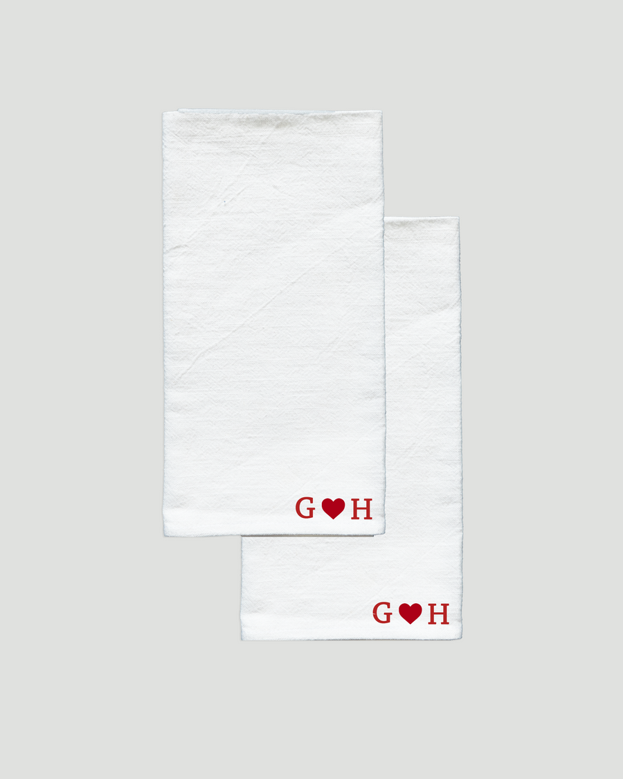 Personalised Linen Napkins in White (set of 2)